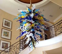 free shipping turkey style murano art glass lighting staircase decor led hand blown stained glass chandelier