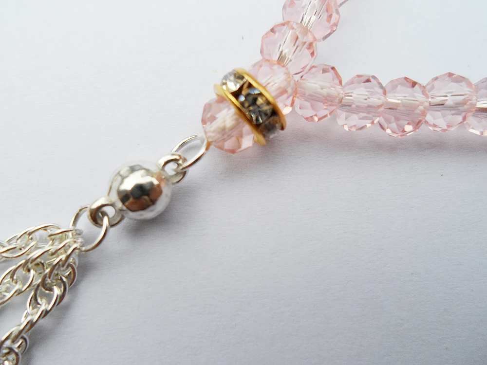 Лидер продаж розовый браслет с искусственными кристаллами религиозный модный