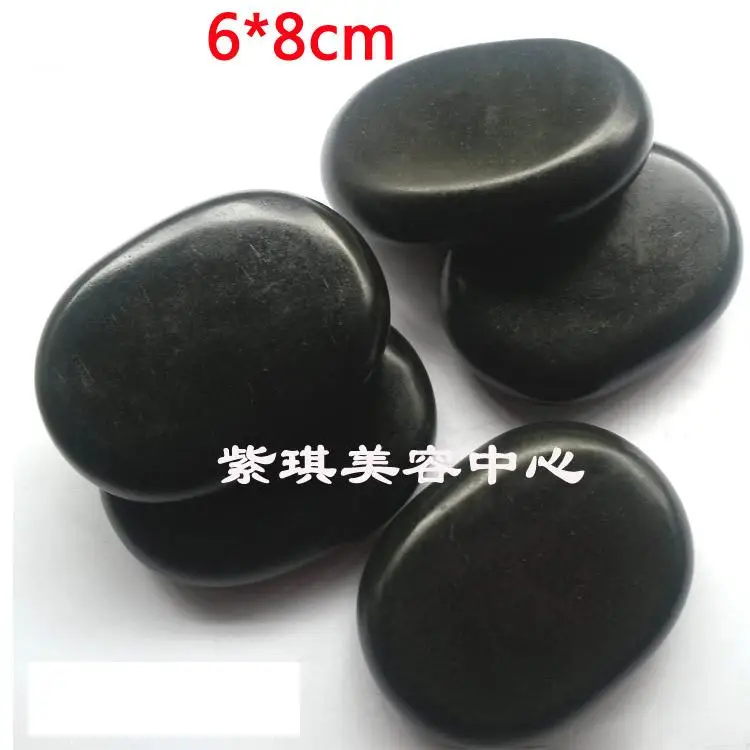 5pcs stones Массаж горячего масла камни массаж Лава Натуральный Черный Бянь камень зеленый нефрит набор горячий спа рок Базальтовый Камень с нагревателем коробка тепловой мешок - Цвет: 5pcs stones