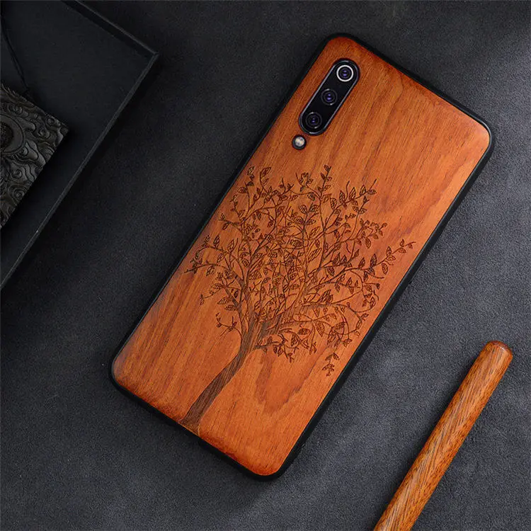 Для Xiaomi mi 9 чехол Boogic Настоящее Дерево funda mi 9 палисандр ТПУ противоударный задний Чехол для телефона оболочка для Xiaomi mi 9 чехол - Цвет: color 7