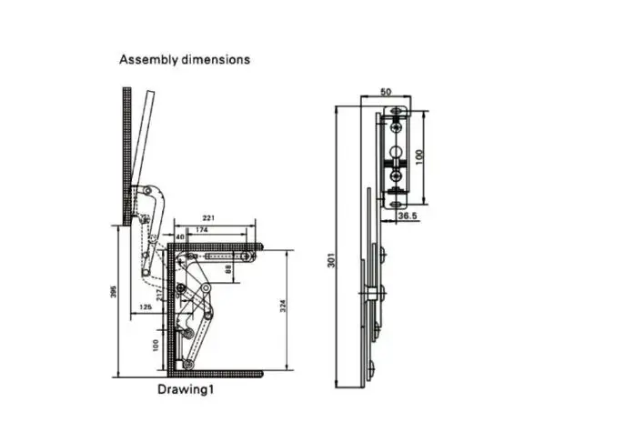 Прокрутка вверх скользящая проекция/внешняя подставка для шкафа/двери |