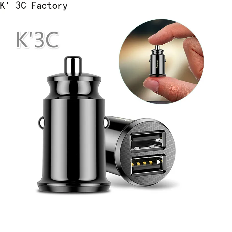 K' 3C Mini USB Автомобильное зарядное устройство для iPhone X Xs Max 8 7 6 Xiaomi Redmi Note 7 Dual USB Автомобильное зарядное устройство для телефона