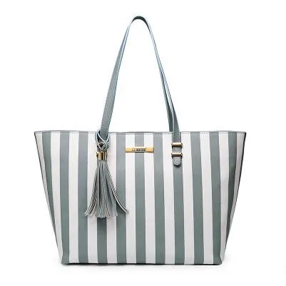 Девушка Повседневное Лето ПВХ наплечная сумка-шоппер в полоску пляжные Сумки
