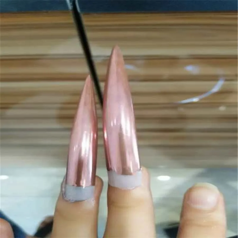 TCWZ820 Rose Gold Mirror Chrome Powder Dust Shiny Magic Effect Nails Art Pigment DIY Nail Decorations polish gel | Красота и здоровье