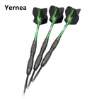 Yernea профессиональная жесткая Дротика s 3 шт. Высокое качество 20 г стальной наконечник Дротика s Вольфрамовая стальная бочка зеленая фотография Дротика валы полета