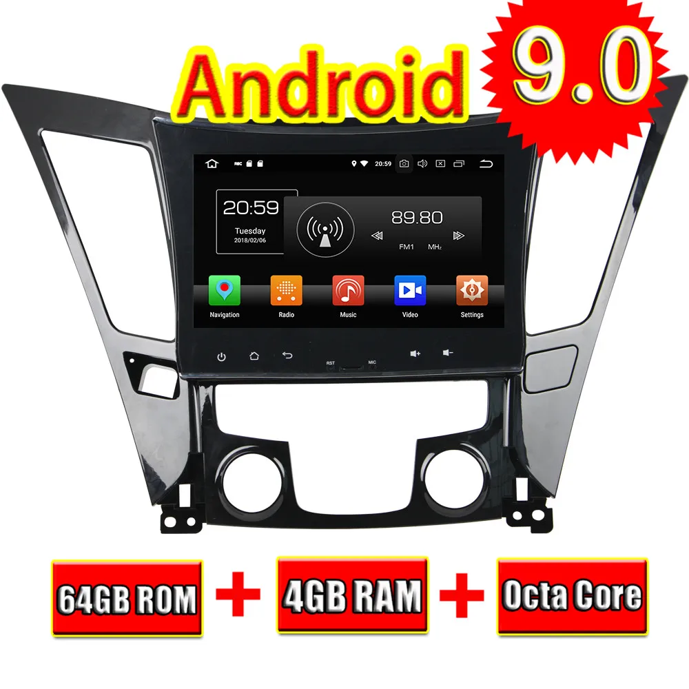 Topnavi Octa Core Android 9 0 автомобильный мультимедийный плеер для Hyundai Sonata 2011 2012 2013 аудио