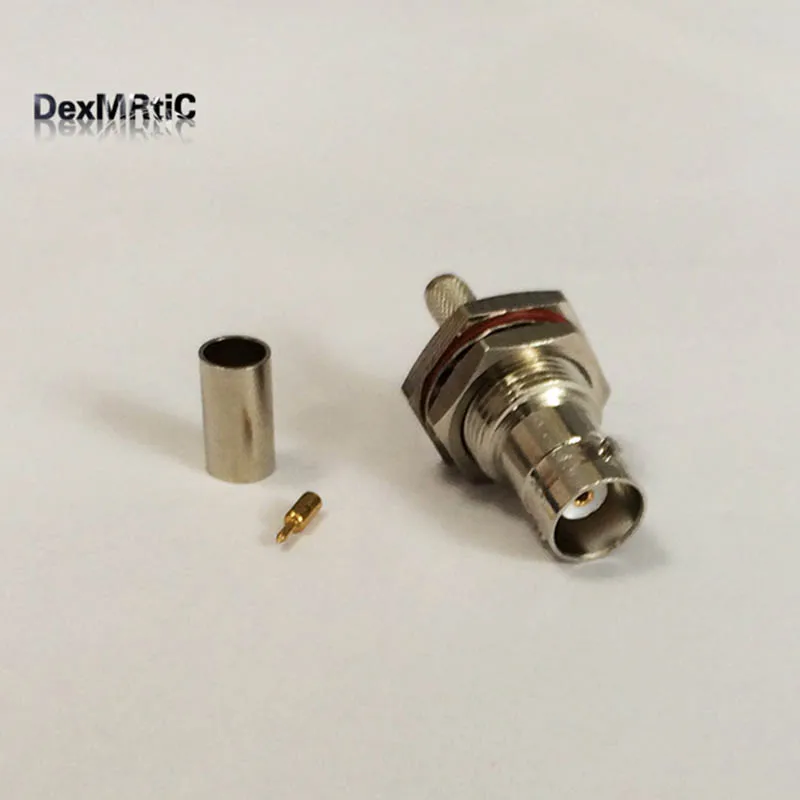 1 шт. bnc коннектора для перегородки RF коаксиальный разъем двойные штифты обжимные