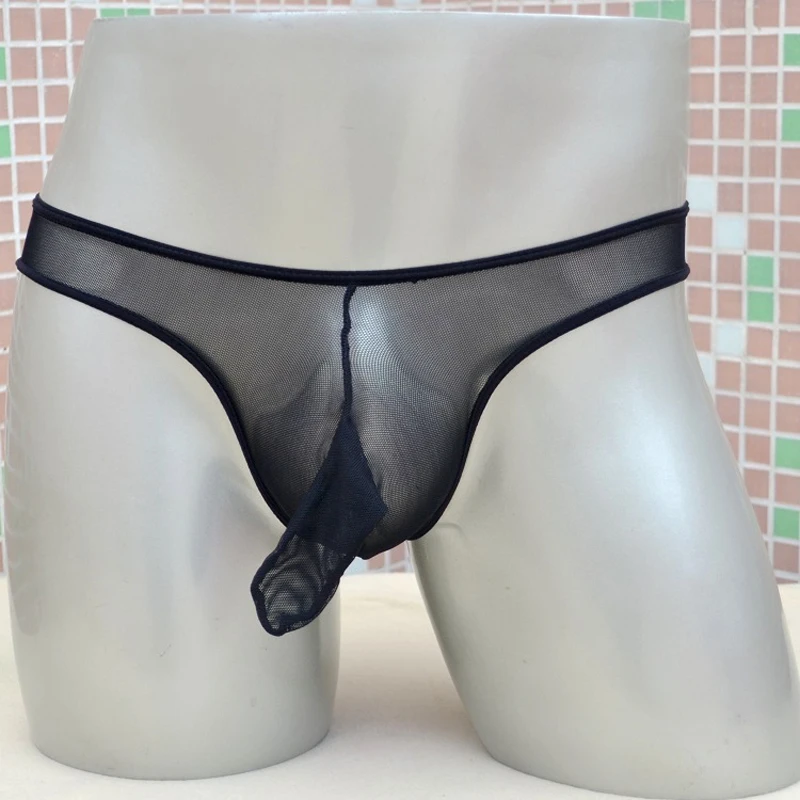 Пикантные мужские тонкие прозрачные мягкие трусы прозрачное Сетчатое дышащее