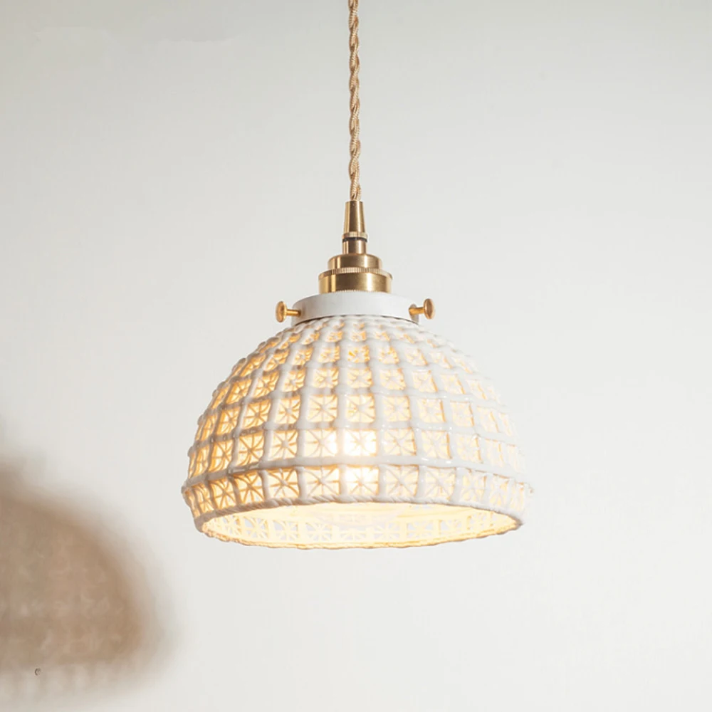 Керамическая подвеска светильник праздничная Подвесная лампа кофейного цвета