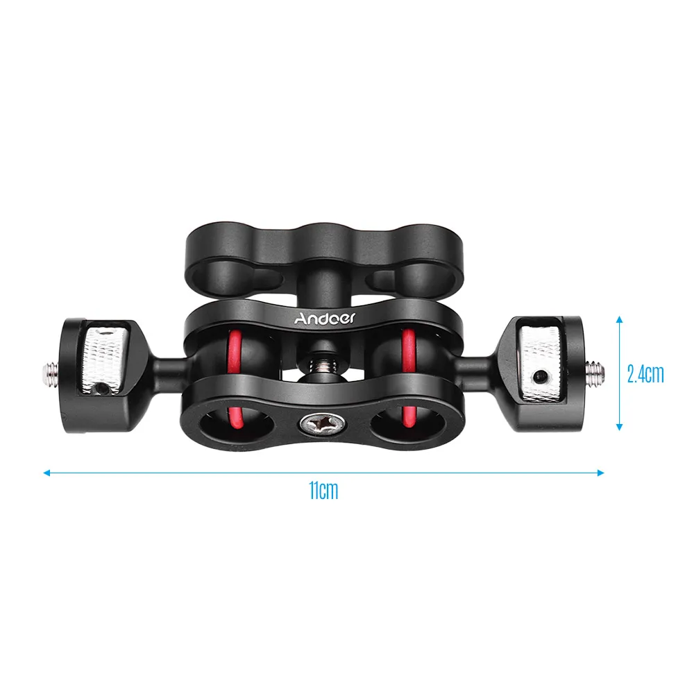 Andoer Aluminium Alloy Articulating Arm Ball Head Mount Clamp Adapter for Camera LED Video Light Tripods with 1/4 Inch Screw | Электроника