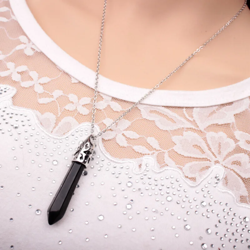 Женский белый прозрачный натуральный камень пуля Подвеска сделай сам ожерелье