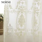 Шторы NORNE с вышивкой, полубелые занавески из тюля, для гостиной, кухни, двери, окна, драпировки для спальни