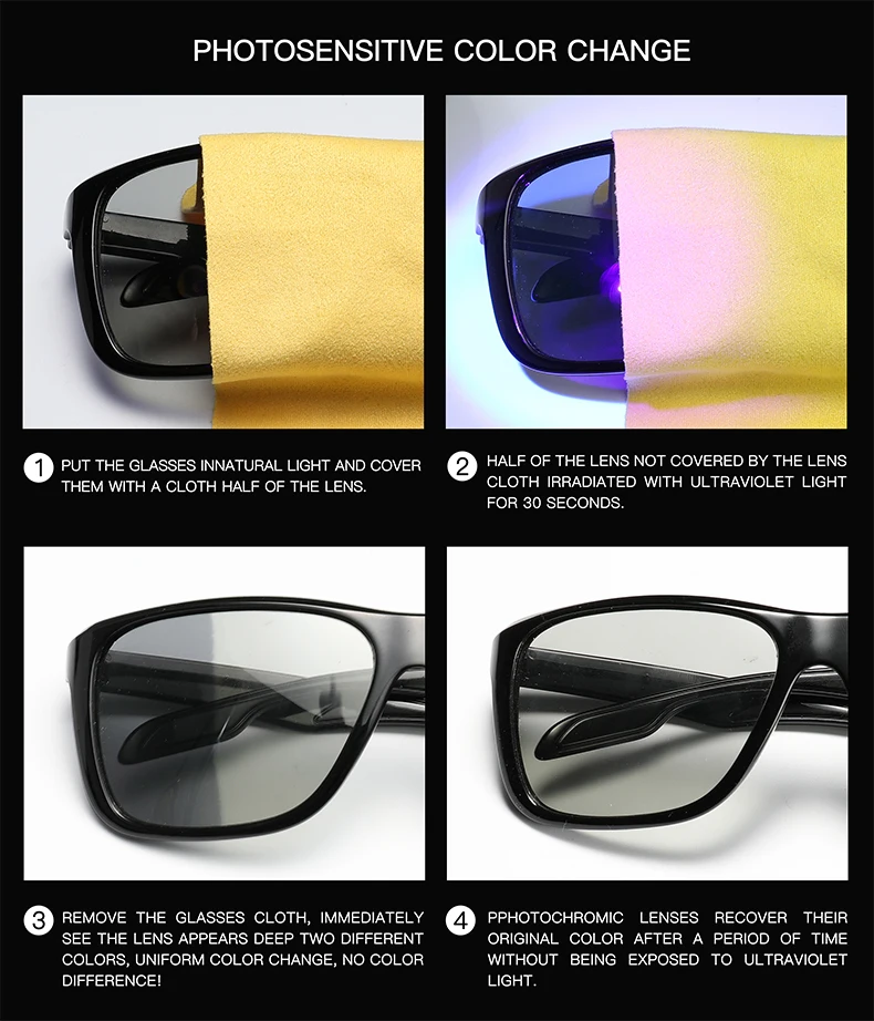 

WarBLade New Driving Photochromic Sunglasses Men Polarized Chameleon Discoloration Sun glasses For Men oculos de sol masculino