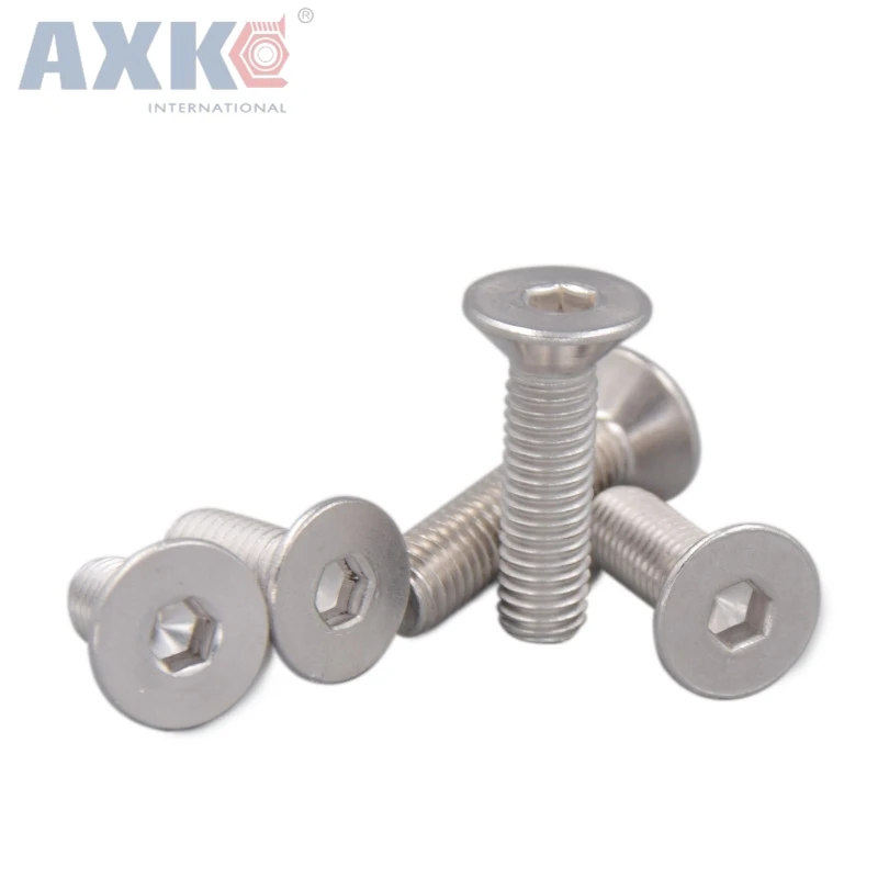 AXK 100 шт./лот M6 x 45 мм DIN7991 sus304 inox Шестигранная плоской потайной головкой винт для