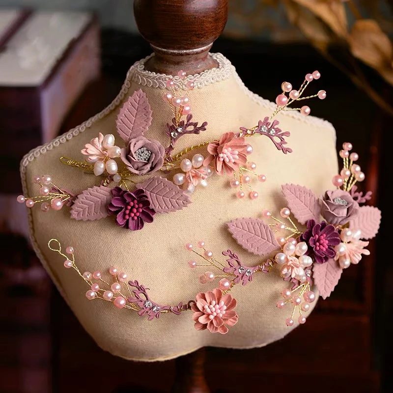 Высококачественные ремешки для волос с пресноводным жемчугом свадебные