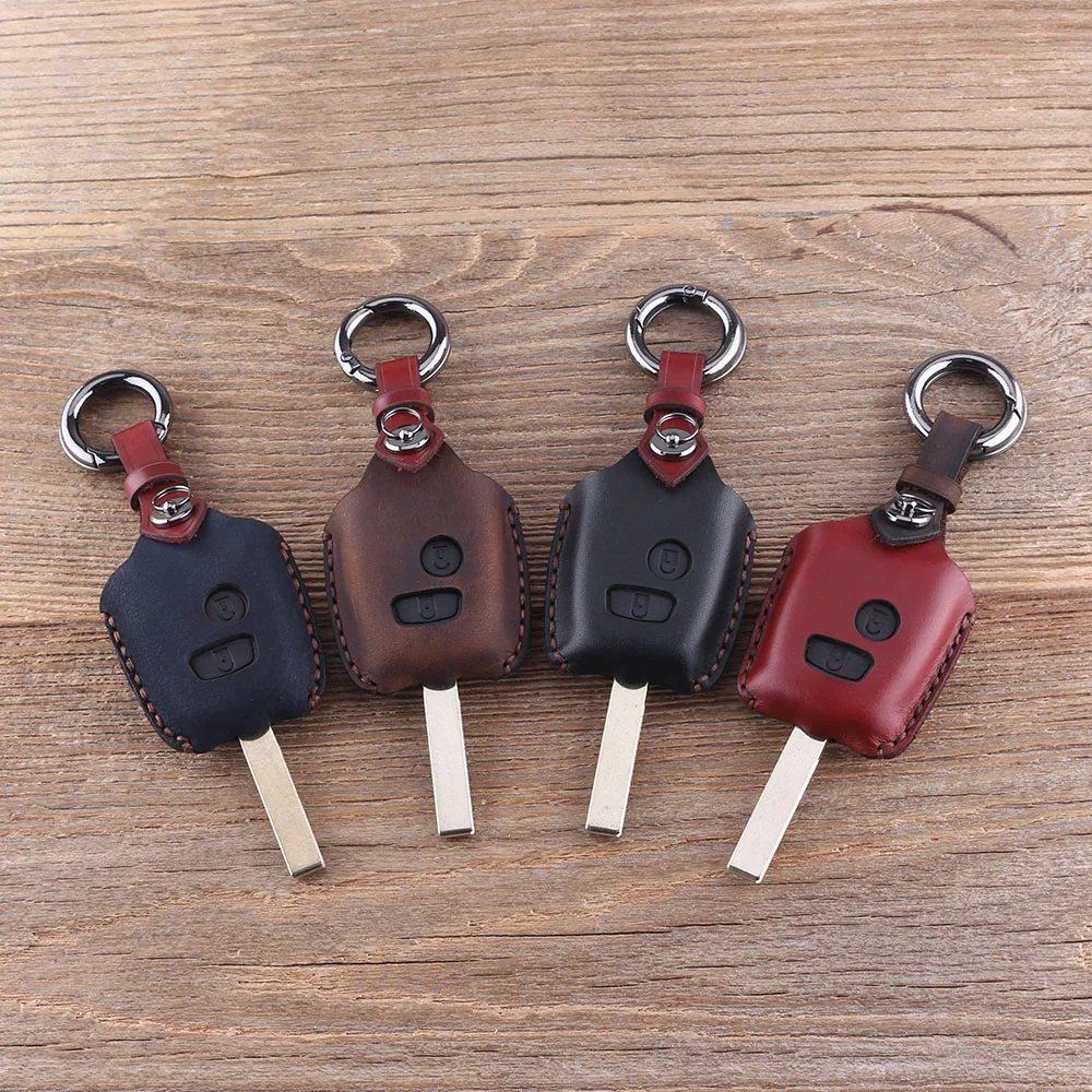DANDKEY Натуральная кожа Защитный чехол для ключей Peugeot 107 207 307 407 2 кнопки Бесплатная