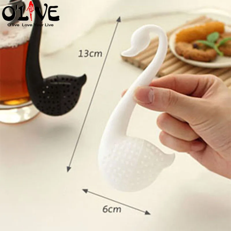 Пластик Чай Infusers Лебедь внимание Ситечко Сито Фильтр Кофе сетки мяч сумка для