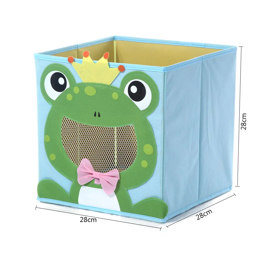 frog Новая мультяшная складная коробка для хранения из нетканого материала, детские игрушки, органайзеры, корзина для хранения вещей - Цвет: frog