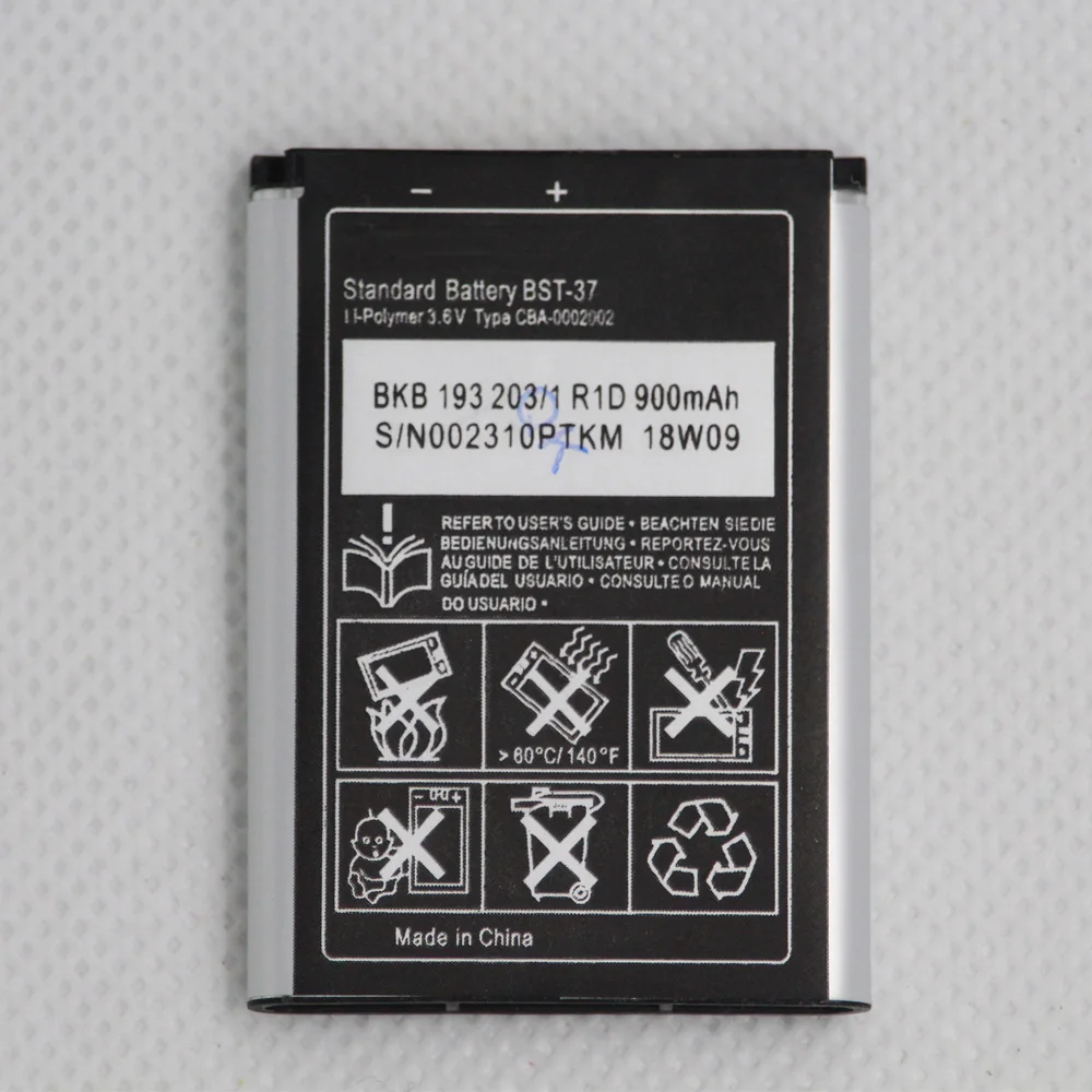 Аккумуляторная батарея BST37 BST 37 900 мАч для Sony Ericsson J100i K200i K750 D750i T280i V600 K610i