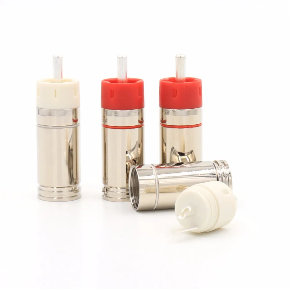 4 шт. посеребренные медные разъемы RCA|tellurium copper|silver rca plugconnector plug |