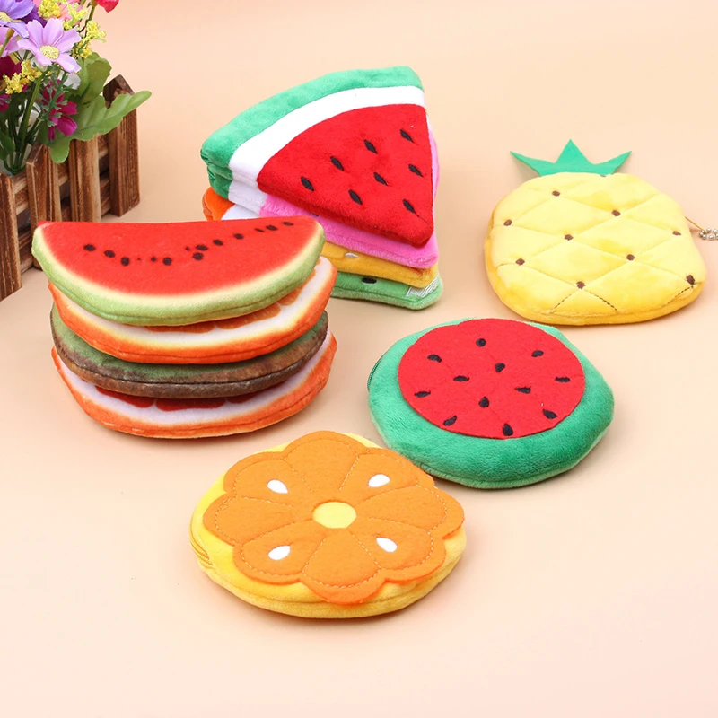 NEW Cute Fruits Plush Coin Purse Children Zip Small Change Wallet Women Pouch Money Bag Girl Mini Short Holder | Багаж и сумки