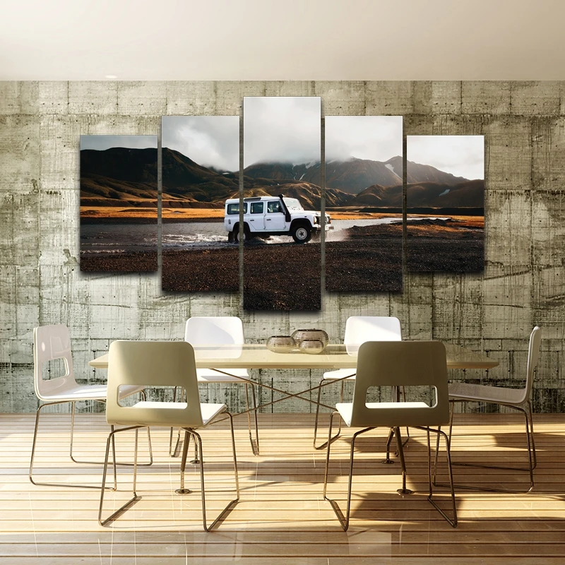 HD Печать на холсте Настенная картина 5 панелей Jeep украшение детской комнаты