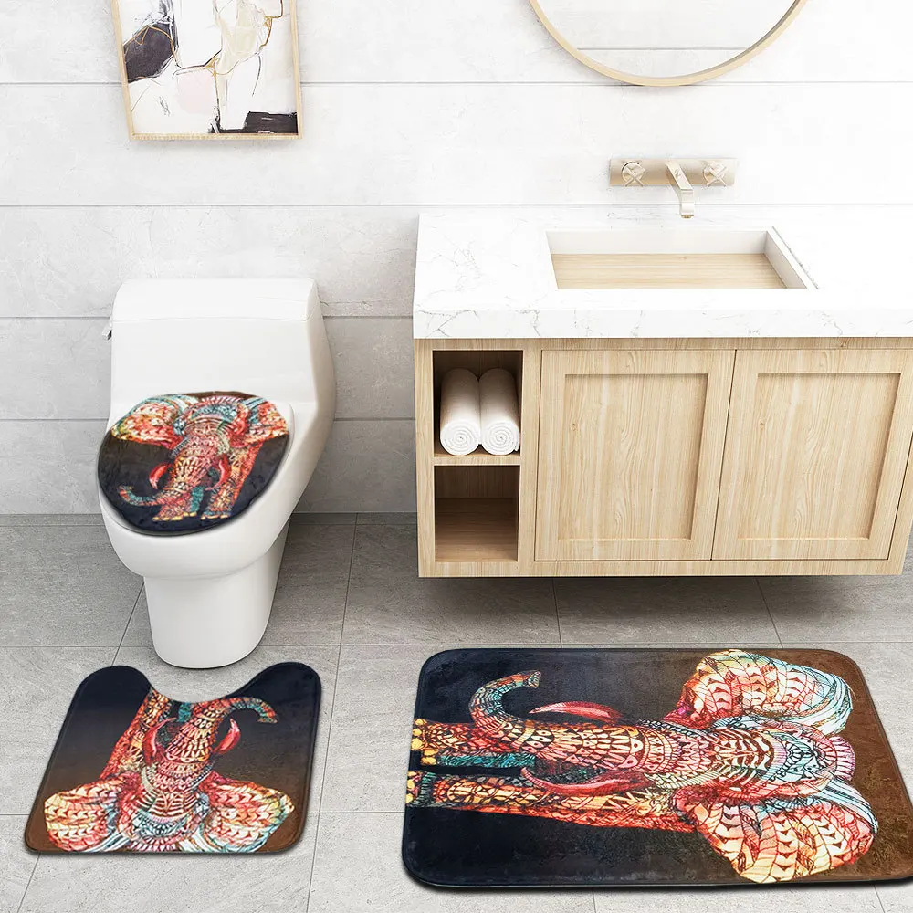 Чехол на сиденье унитаза комплект для ванной комнаты занавеска душа