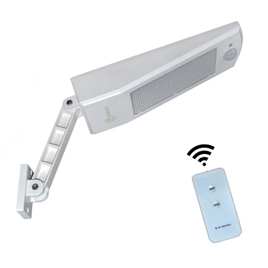 White With Remote 900lm светодиодный солнечный светильник, уличный водонепроницаемый светильник ing для садовой стены, 48 светодиодов, четыре режима Rotable Pole, Солнечная лампа, новейшая - Испускаемый цвет: White With Remote
