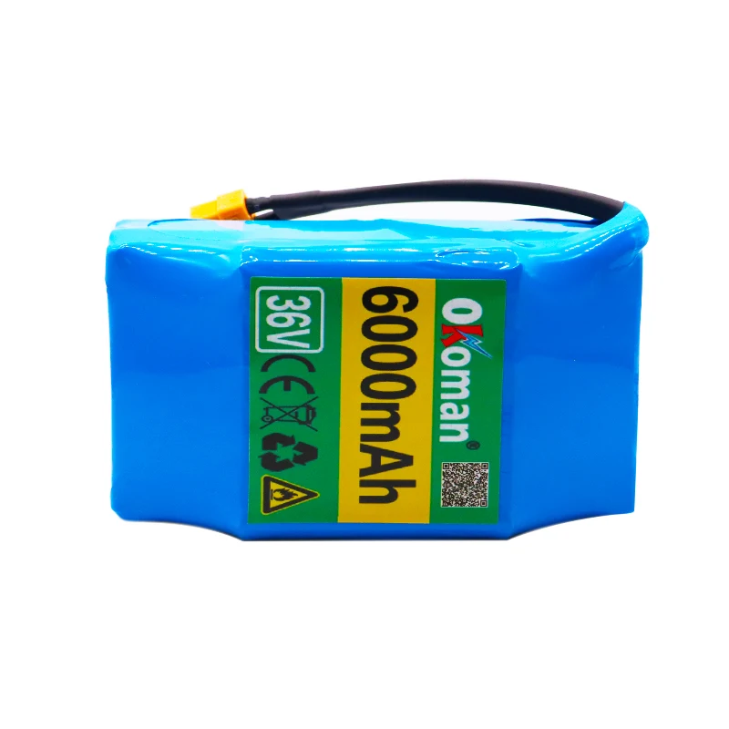 Электрический скутер с 2 колесами 36В 6ач 6000 мА/ч литиевым аккумулятором 18650 для