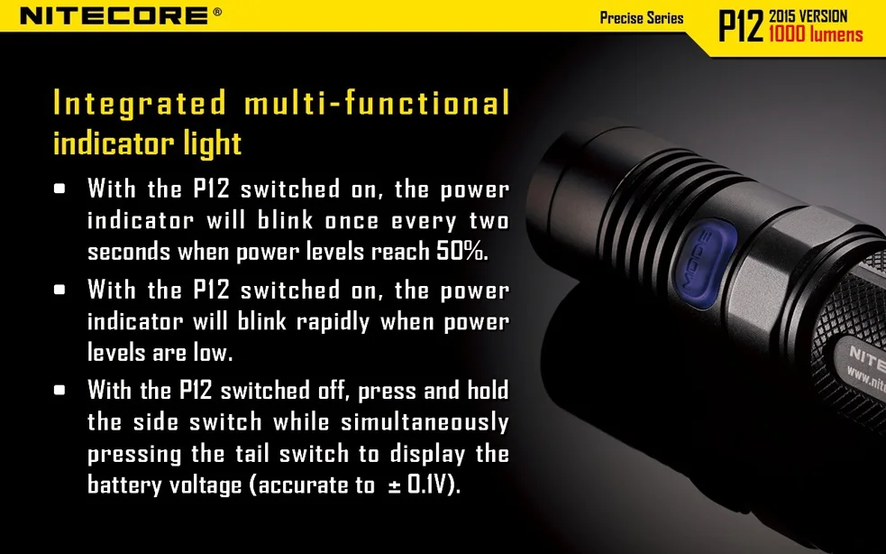 NITECORE P12 Тактический светильник-вспышка CREE XM-L2 U2 Led Макс 1000 люмен дальность луча 232 м наружный светильник поисково-спасательный фонарь
