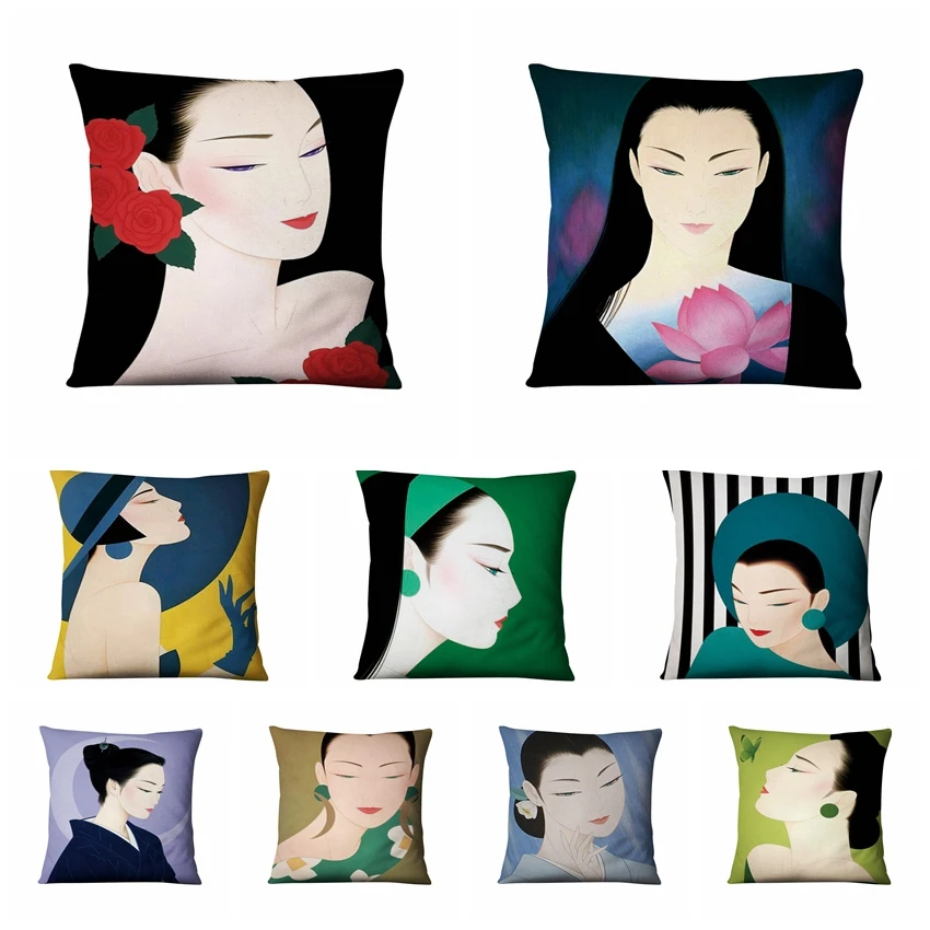 Супер мягкая Бархатная подушка Современная Дамская наволочка с принтом домашний