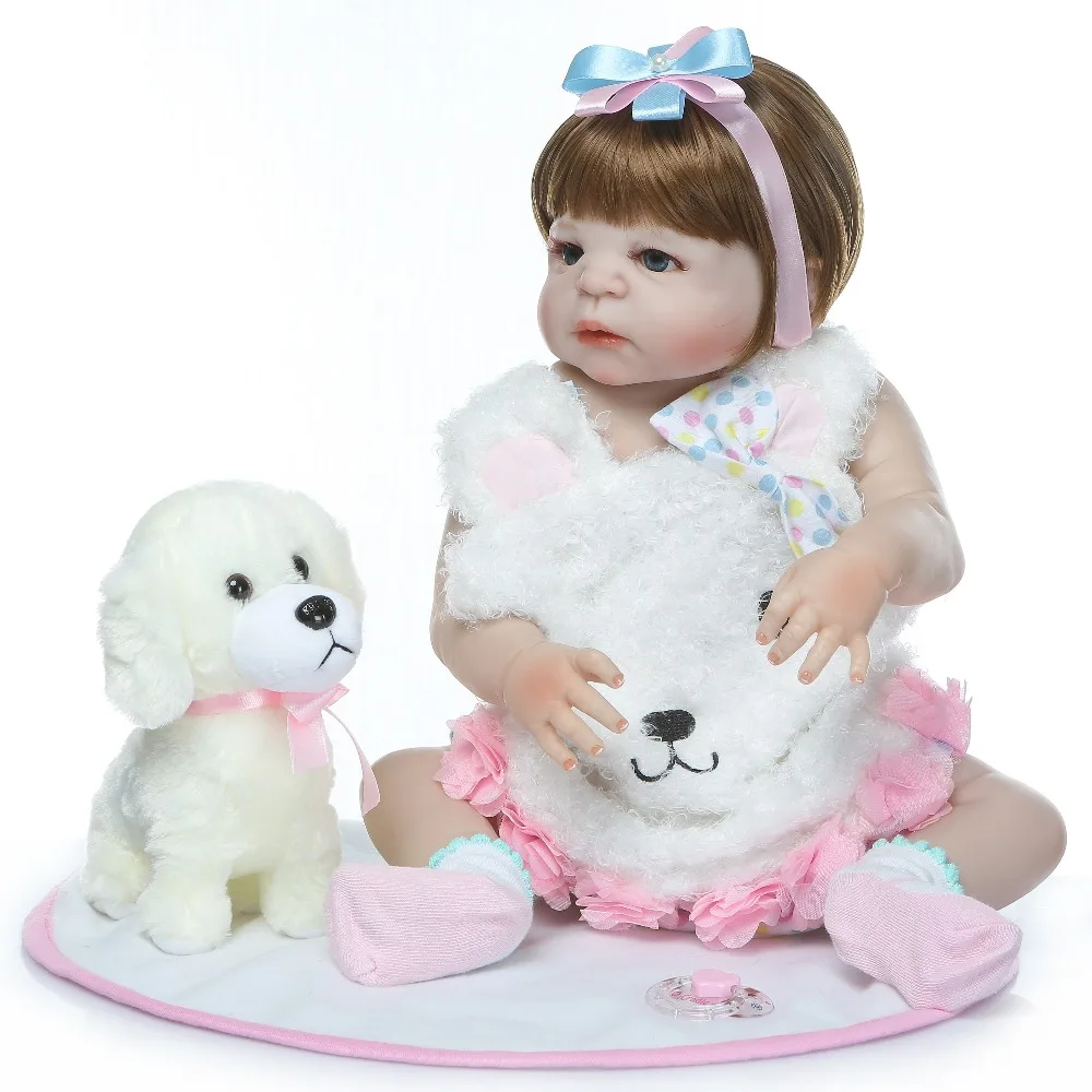 NPK 23 дюймов boneca reborn baby doll полное виниловое тело кукла рисунок Виктории реалистичные настоящая коллекция brinquedo