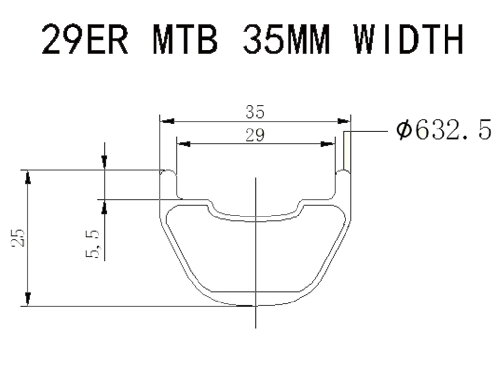29er MTB 35 мм ширина AM DH бескамерные шины Clincher карбоновый обод 29 35 мм колесо для горного велосипеда