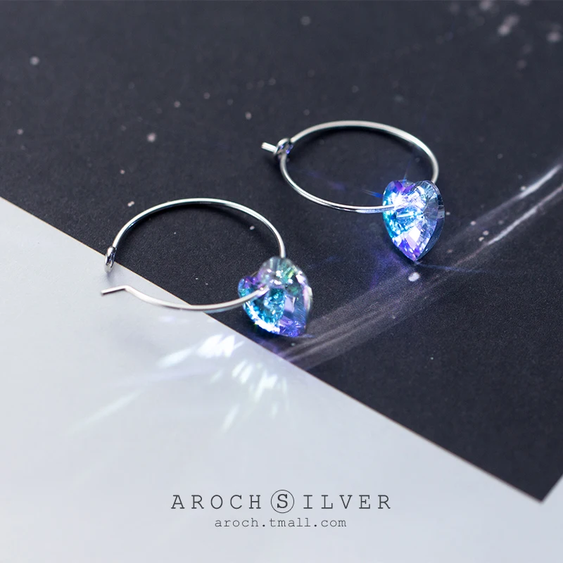 Женские серебряные сережки AROCH S925 в Корейском стиле постепенно меняющие сердце