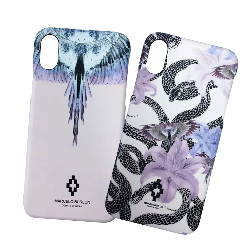 Marcelo Burlon Cover For iPhone 7/8/X/6/6S/6Plus/7 Plus PC Case Hard Plastic Animal Funda 7/8/X Snake |