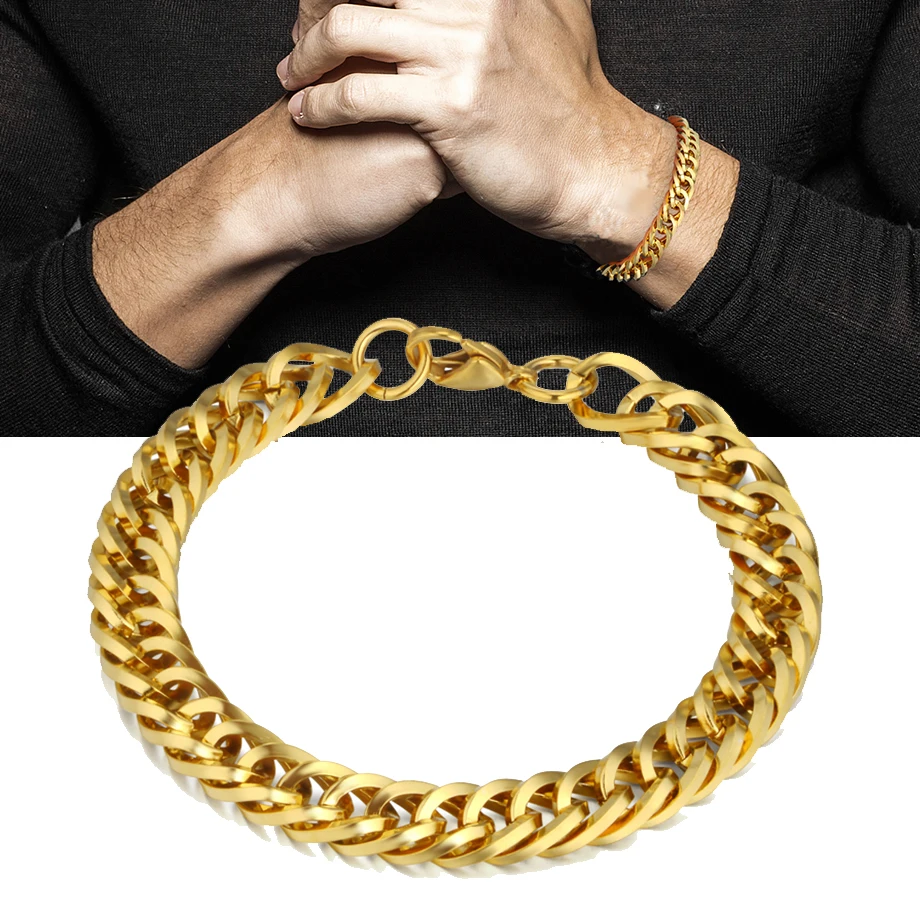 Мужской браслет из нержавеющей стали в стиле хип хоп|bracelets for|chain link braceletmen bracelet gold |