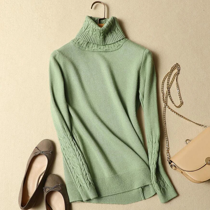 High Quality Turtleneck Sweater Women Winter Thick Pullover Solid Knitted Tops for Autumn Female Warm | Женская одежда