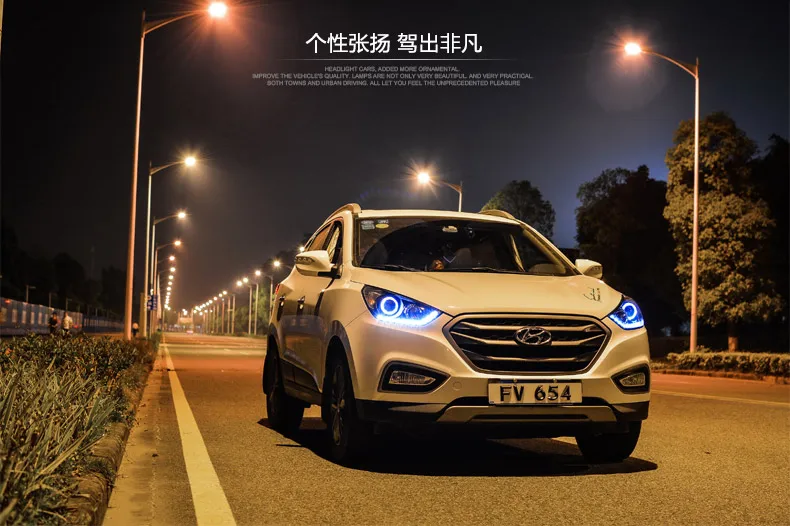 Стайлинг автомобиля фары для hyundai IX35 10-13 светодиодный фонарь для IX35 светодиодный фонарь дневного света светодиодный DRL биксеноновый HID