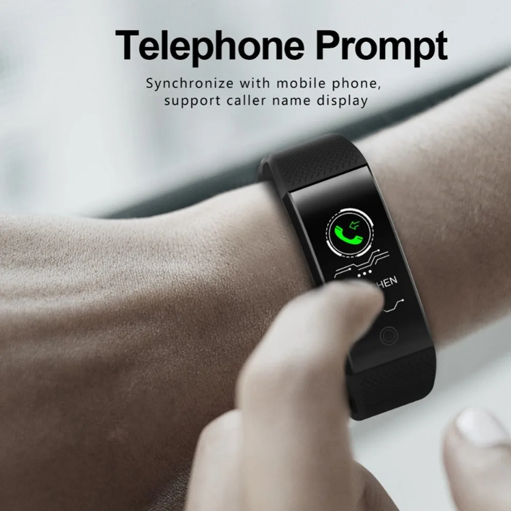 QW18 смарт-браслет 0 96 &quotцветной полный сенсорный экран фитнес-браслет монитор