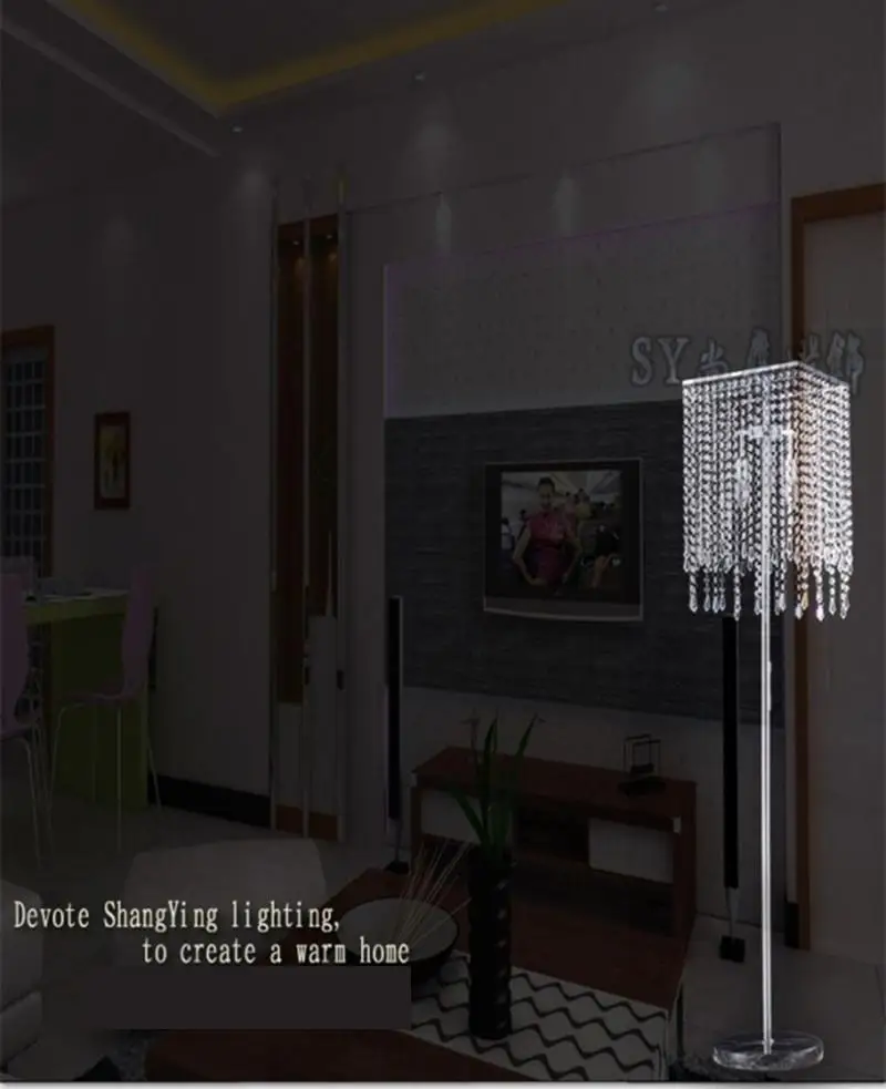 Современная светодиодная Хрустальная Напольная Лампа для гостиной спальни