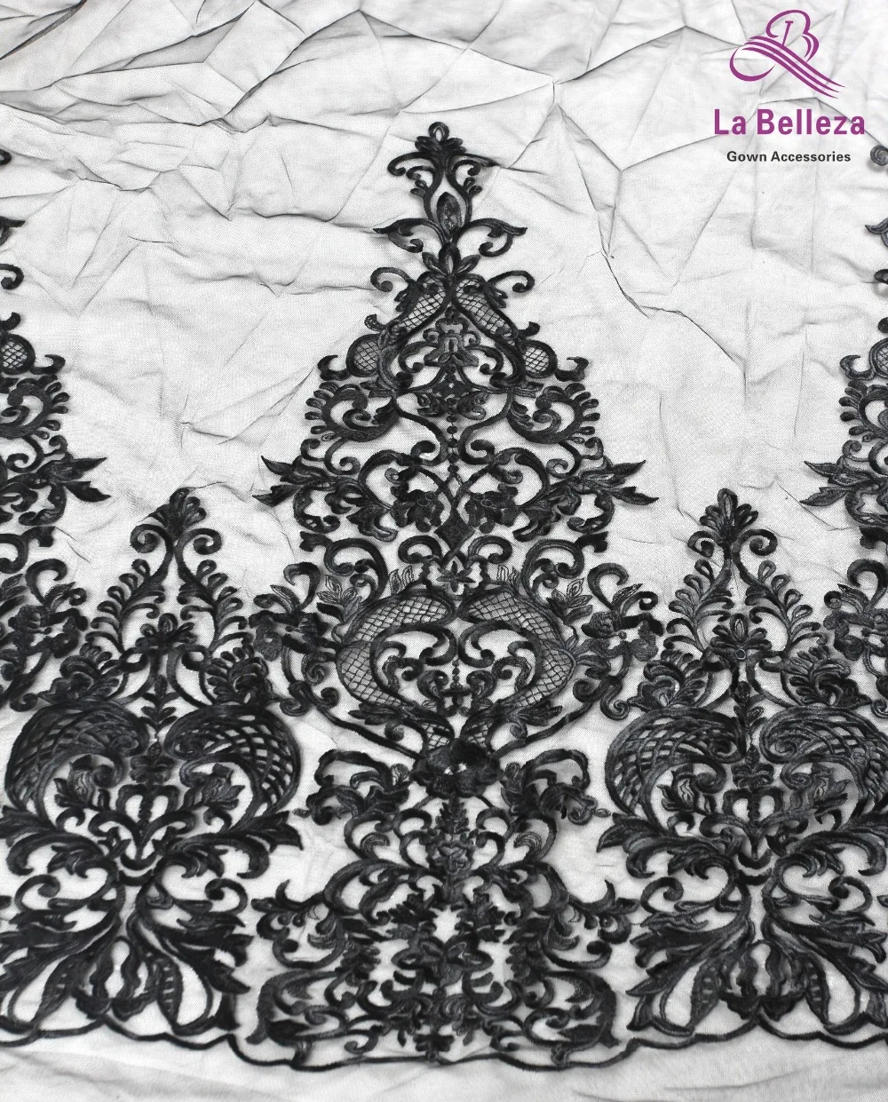 La Belleza Новинка 75 см ширина Черное кружево отделка, Серый кружево отделка, платье кружево отделка для свадебных аксессуаров 1 ярд