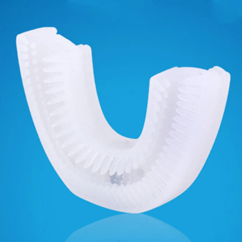 Brush head Интеллектуальная автоматическая звуковая u-образная электрическая зубная щетка для 360 градусов с usb-зарядкой для отбеливания зубов синий светильник - Цвет: Brush head