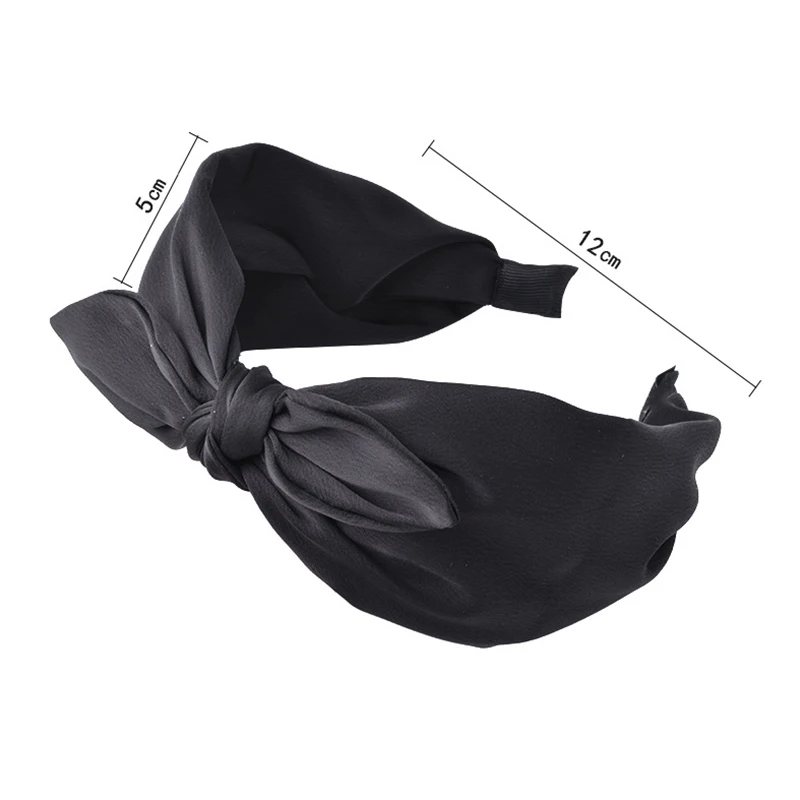 

Korea Wide Knotted Headbands for Women Pink Rabbit Ears Hairband Solid Bow Head Band Cute Girls Hair Hoop Hair Accessories