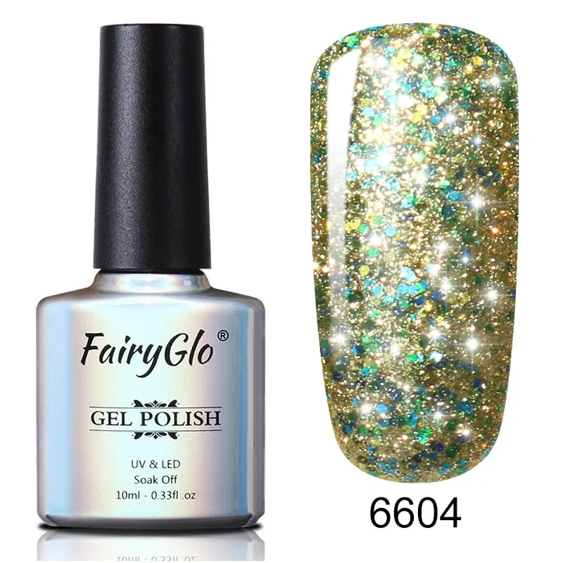 6604 FairyGlo 10 мл замачиваемый УФ-лак для ногтей звездный блеск штамповочная Краска Лак для ногтей блестящая краска Гель-лак Гибридный лак Гель-лак - Цвет: 6604