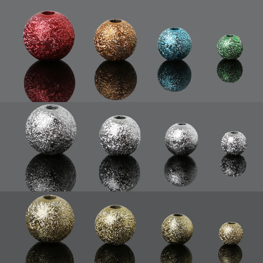 Круглые акриловые бусины сделай сам разноцветные/серебряные/Золотые/радужные с