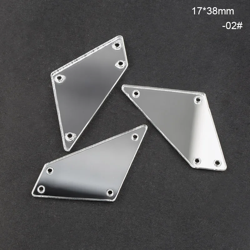 30 шт./компл. популярное зеркало пришить стразы с отверстиями акрил, плоский с одной стороны Блестящий пришить Камень для украшения платья - Цвет: 17x38mm- 02