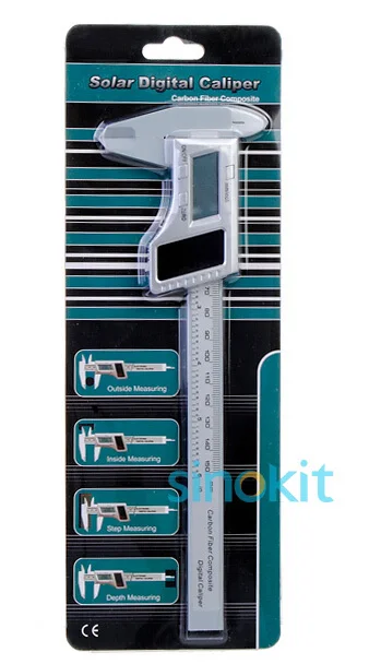 

Free Shipping 150mm Solar Electronic Measuring Tool LCD Vernier Carbon Fiber Composite Digital Caliper STDJT-1201