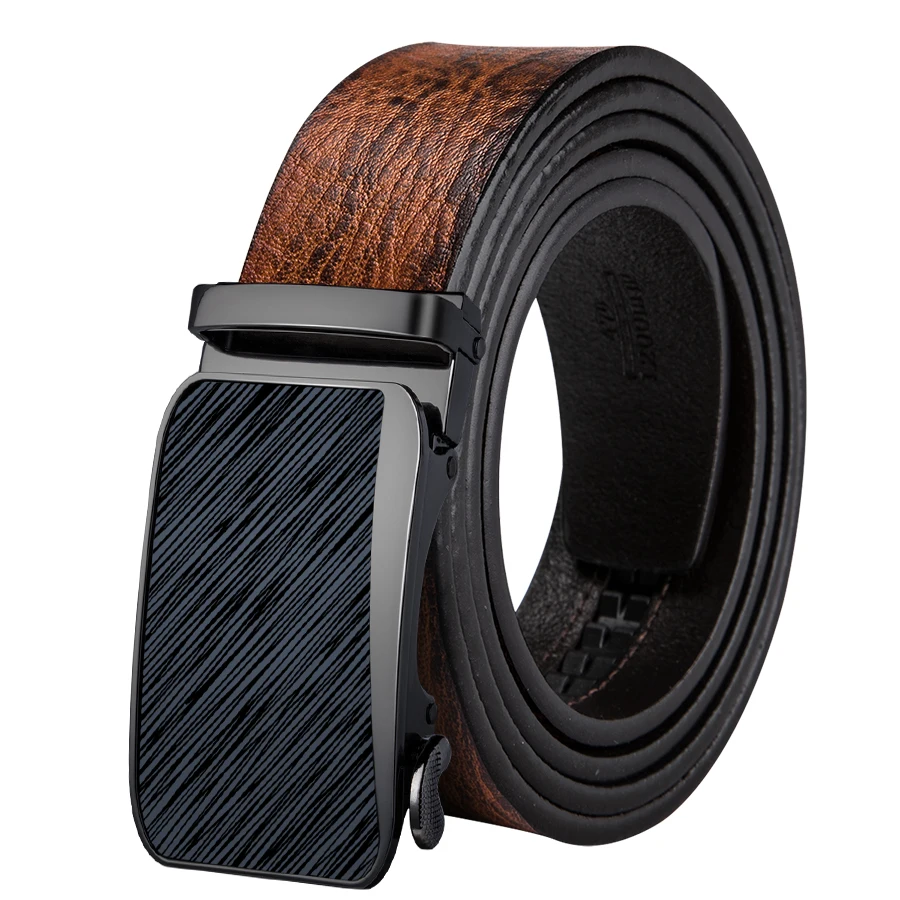 Роскошный ремень из натуральной кожи с автоматической пряжкой Barry. Wang модный