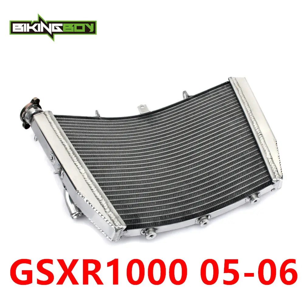 GSXR1000 05-06 BIKINGBOY радиатор охлаждения двигателя для SUZUKI GSXR GSX-R 1000 05 06 07 08 09, 10, 11, 12, 13, 14, 15, 16 лет кулер для воды полированная 1 шт - Цвет: GSXR1000 05-06