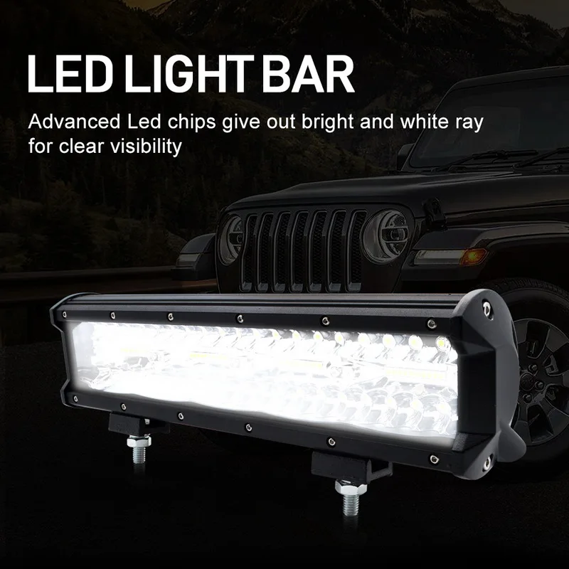 Safego 12 inch LED Bar Work Light Spot for Driving Offroad Boat Car Tractor Truck 4x4 SUV ATV 12V 24V Rated 240W 6400lm | Автомобили и